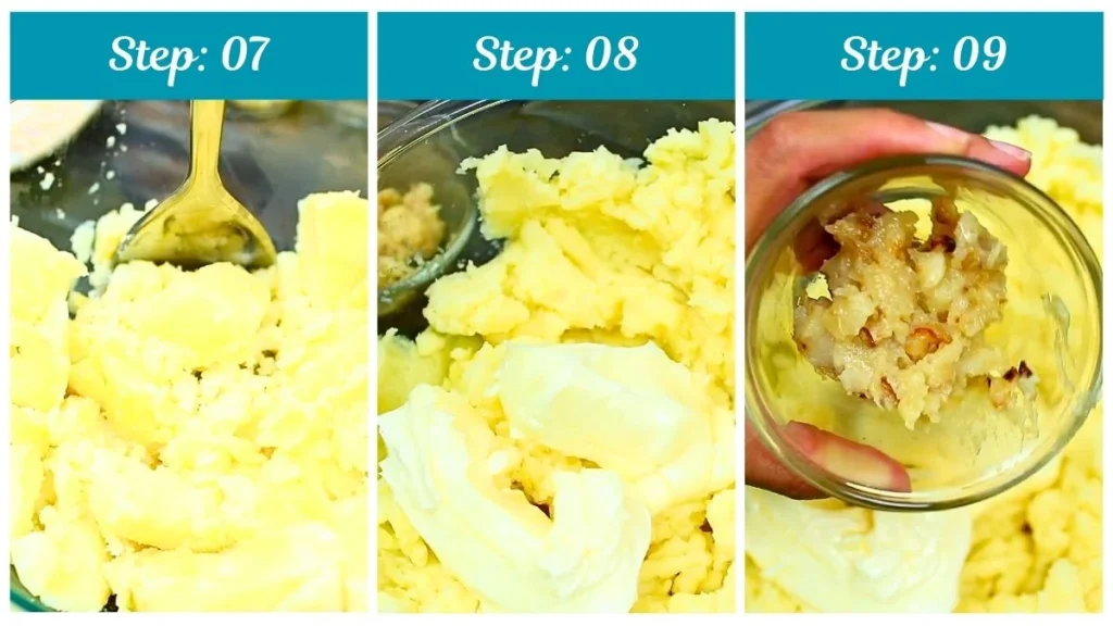 Preparing the Garlic Roasted Mashed Potatoes